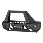 ARIES 2082046 TrailChaser Black Aluminum Jeep Wrangler JK Front Bumper with LED Lights and Winch Mount