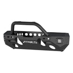 ARIES 2082056 TrailChaser Black Steel Jeep Wrangler JK Front Bumper with LED Lights and Winch Mount
