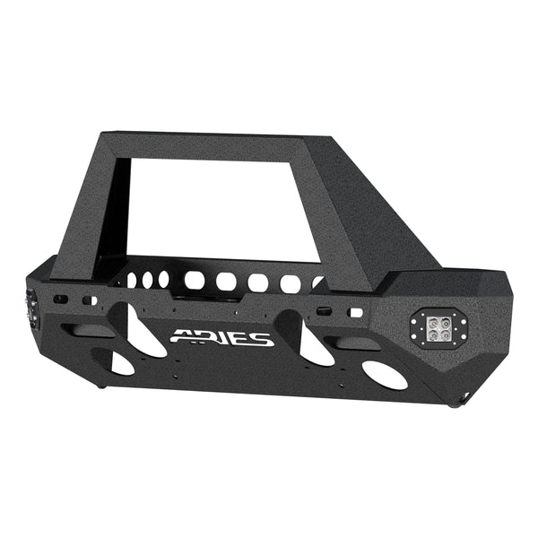 ARIES 2082085 TrailChaser Black Steel Jeep Wrangler JL Front Bumper with LED Lights and Winch Mount