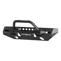 ARIES 2082098 TrailChaser Black Aluminum Jeep Wrangler JL Front Bumper with Brush Guard and Winch Mount