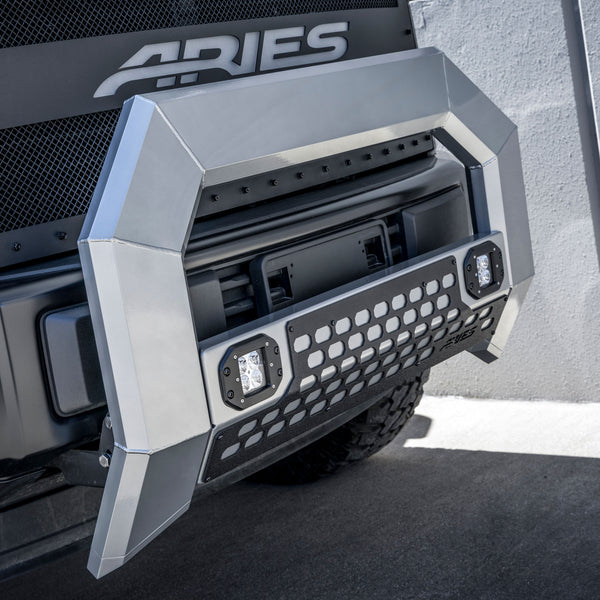 ARIES 2152100 AdvantEDGE Chrome Aluminum Truck Bull Bar with Lights for Select Toyota Tundra