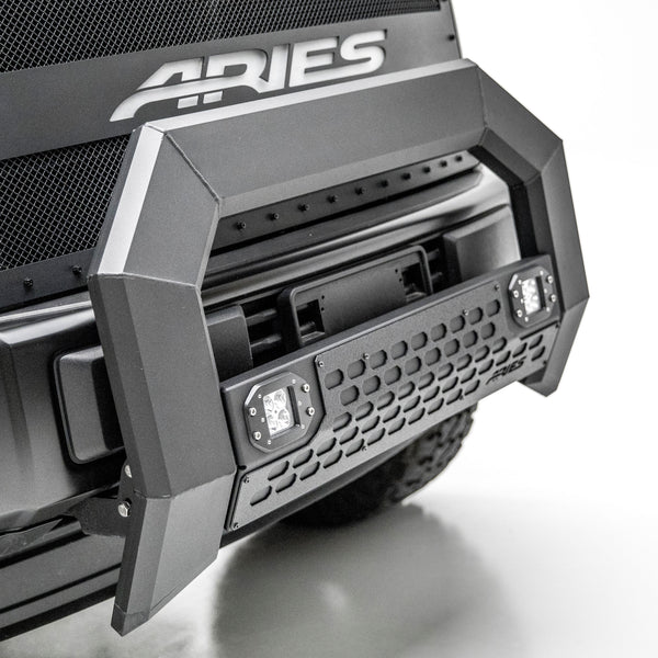 ARIES 2162100 AdvantEDGE Black Aluminum Truck Bull Bar with Lights for Select Toyota Tundra