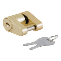 CURT 23022 Brass-Plated Steel Trailer Tongue Coupler Lock, 1/4-Inch Pin Diameter, Up to 3/4-Inch Coupler Span