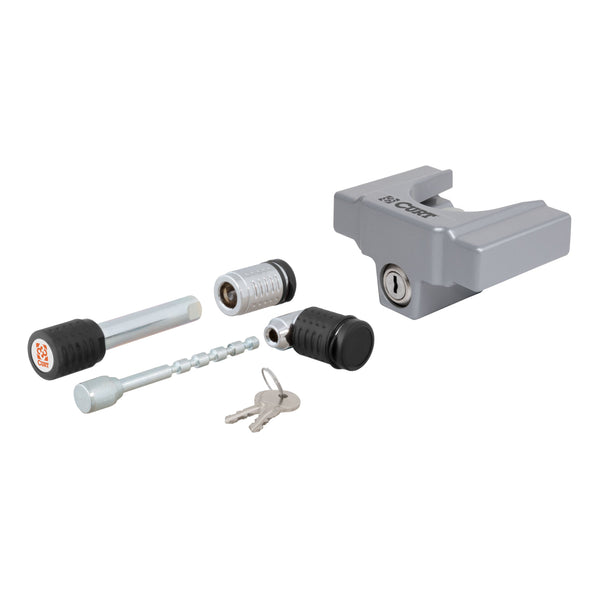 CURT 23086 Trailer Lock Set for 2-Inch Receiver, Up to 2-1/2-Inch Coupler Latch Span and 1-7/8-Inch or 2-Inch Lip