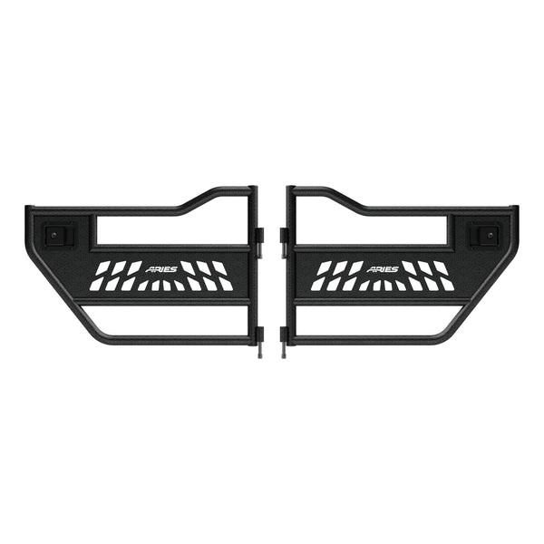 ARIES 2500200 Black Aluminum Rear Jeep Wrangler JL, Gladiator Tube Half Doors