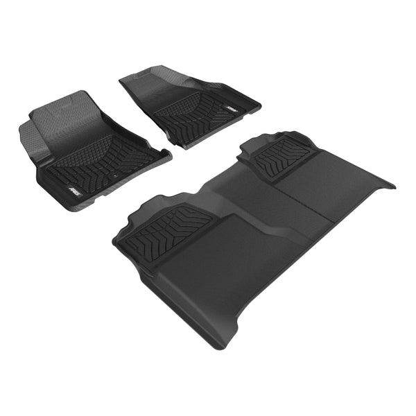 ARIES 2800309 StyleGuard XD Black Custom Floor Liners, Select Buick Enclave, Chevy Traverse, GMC Acadia (2nd Buckets), 1st, 2nd Row