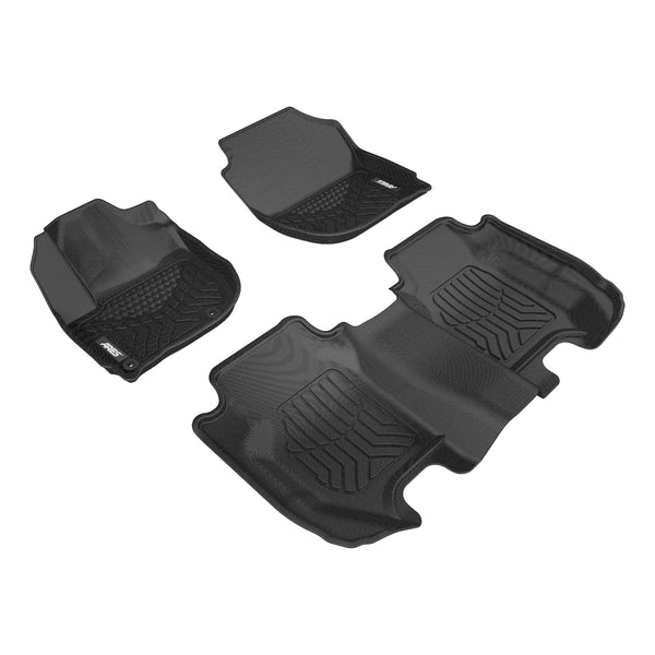 ARIES 2803509 StyleGuard XD Black Custom Floor Liners, Select Honda Fit, 1st and 2nd Row