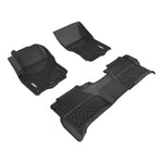 ARIES 2803909 StyleGuard XD Black Custom Floor Liners, Select Nissan Frontier Crew Cab, 1st and 2nd Row