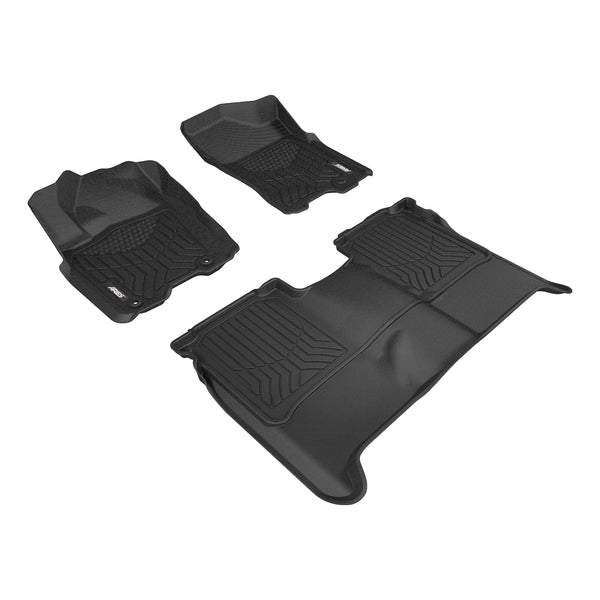 ARIES 2804309 StyleGuard XD Black Custom Floor Liners, Select Nissan Titan Crew Cab, 1st and 2nd Row