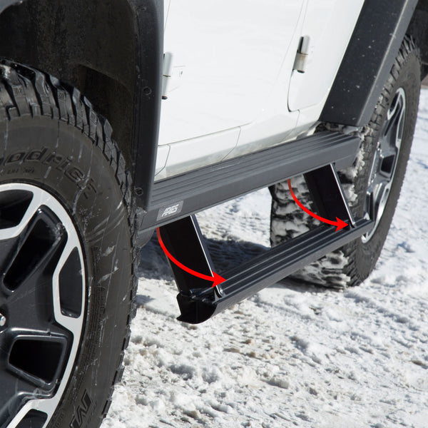 ARIES 3036570 ActionTrac 65-Inch Powered Running Boards, Retractable Side Steps, Select Jeep Wrangler JK
