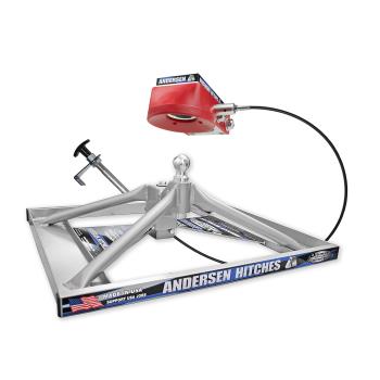 3221-TBX Andersen Ultimate 5th Wheel Connection (Gooseneck Ball Mount) -Aluminum, lowered for flat-bed trucks with large toolbox (w-funnel)
