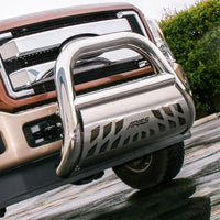 ARIES 45-3012 Big Horn 4-Inch Polished Stainless Steel Bull Bar, Select Ford F-250, F-350, F-450, F-550 Super Duty