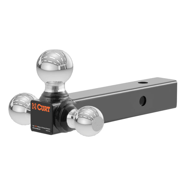 CURT 45001 Multi-Ball Trailer Hitch Ball Mount, 1-7/8, 2, 2-5/16-Inch Balls, Fits 2-Inch Receiver, 10,000 lbs.