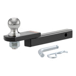 CURT 45147 Trailer Hitch Ball Mount with 2-Inch Trailer Ball & Hitch Pin, Fits 1-1/4-Inch Receiver, 3,500 lbs. GTW, 3/4-Inch Rise