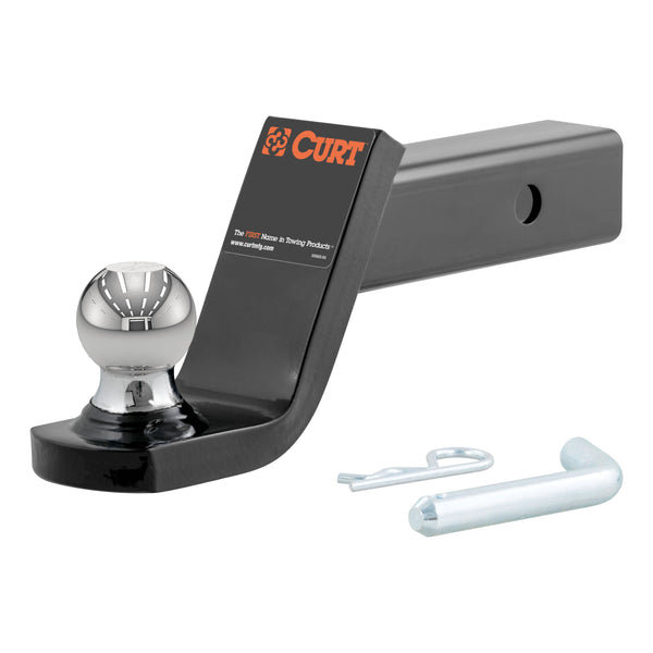 CURT 45151 Fusion Trailer Hitch Ball Mount with 1-7/8-Inch Trailer Ball & Hitch Pin, Fits 2-Inch Receiver, 5,000 lbs. GTW, 4-Inch Drop