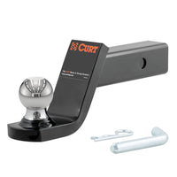 CURT 45154 Fusion Trailer Hitch Ball Mount with 2-Inch Trailer Ball & Hitch Pin, Fits 2-Inch Receiver, 7,500 lbs. GTW, 4-Inch Drop