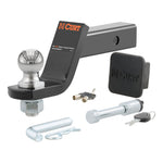 CURT 45554 Trailer Hitch Ball Mount with 2-Inch Trailer Ball & Hitch Lock, Fits 2-Inch Receiver, 7,500 lbs. GTW, 4-Inch Drop