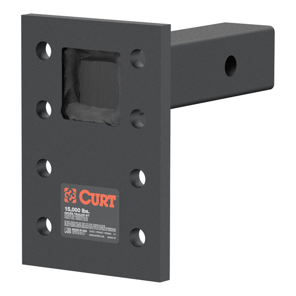 CURT 48328 Adjustable Pintle Mount for 2-Inch Hitch Receiver, 15,000 lbs., 6-1/2-Inch Drop, 6-Inch Length