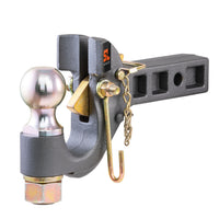 CURT 48406 SecureLatch Receiver-Mount 2-5/16-In Ball and Pintle Hitch Combination, 2-Inch Shank, 14,000 Pounds