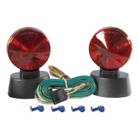 CURT 53200 Magnetic Trailer Lights for Dinghy Towing, 4-Way Flat Plug, Stop Tail Turn