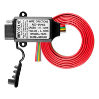 CURT 55178 Non-Powered 3-to-2-Wire Splice-in Trailer Tail Light Converter with 4-Pin Wiring Harness