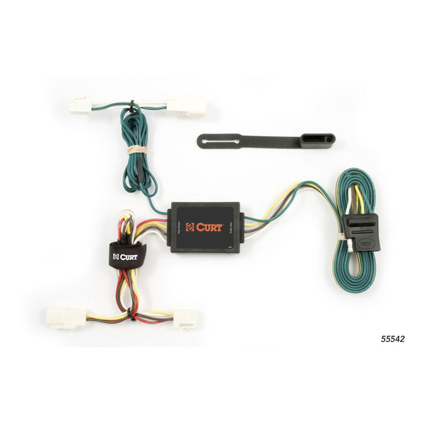 CURT 55542 Vehicle-Side Custom 4-Pin Trailer Wiring Harness, Select Toyota Corolla Sedan