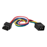 CURT 58034 Vehicle-Side and Trailer-Side Square 6-Way Trailer Wiring Harness Connectors with 12-Inch Wires, 6-Pin Trailer Wiring