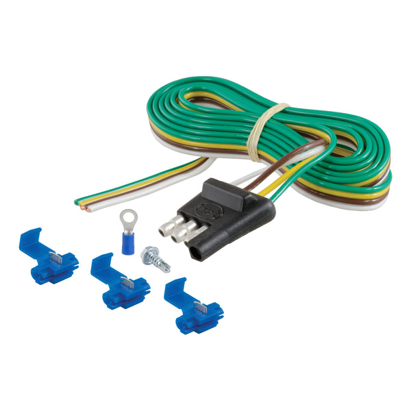 CURT 58349 Trailer-Side 4-Way Trailer Wiring Harness with 48-Inch Wires, 4-Pin Trailer Wiring