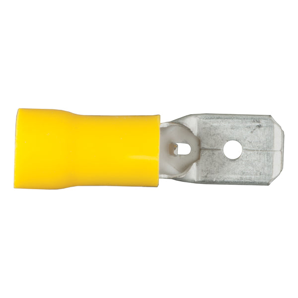 CURT 59433 12-10 Gauge Yellow Vinyl-Insulated Male Quick Connectors, Pack of 100