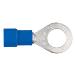 CURT 59522 16-14 Gauge Blue Vinyl-Insulated Ring Terminal Wire Connectors, 1/4-Inch Stud, 100-Pack