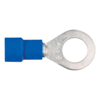 CURT 59522 16-14 Gauge Blue Vinyl-Insulated Ring Terminal Wire Connectors, 1/4-Inch Stud, 100-Pack