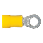 CURT 59531 12-10 Gauge Yellow Vinyl-Insulated Ring Terminal Wire Connectors, #10 Stud, 100-Pack