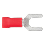 CURT 59611 22-18 Gauge Red Vinyl-Insulated Spade Terminal Connectors, #10 Stud, 100-Pack