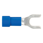 CURT 59621 16-14 Gauge Blue Vinyl-Insulated Spade Terminal Connectors, #10 Stud, 100-Pack
