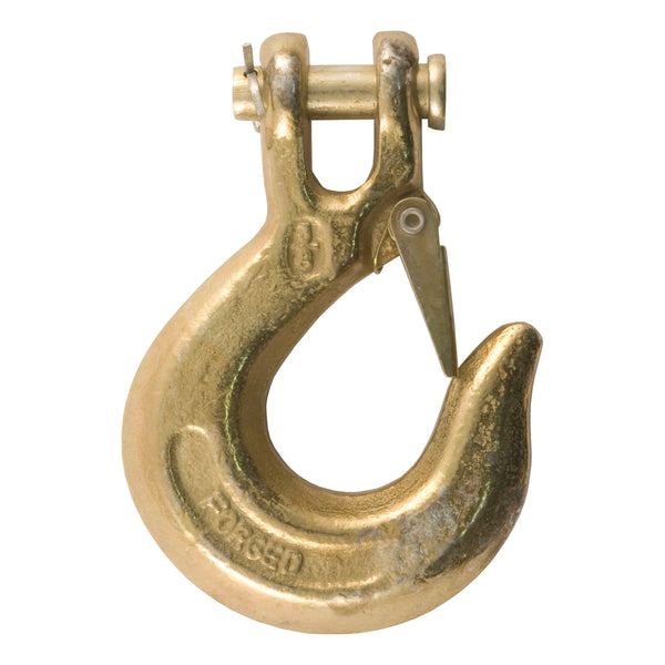 CURT 81560 3/8-Inch Forged Steel Clevis Hook with Safety Latch, 18,000 lbs., 1-Inch Opening