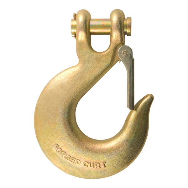 CURT 81920 5/8-Inch Forged Steel Clevis Hook with Safety Latch, 65,000 lbs., 1-1/4-Inch Opening