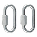 CURT 82903 Threaded Quick Link Trailer Safety Chain Hook Carabiner Clips, 5/16-Inch Diameter, 1,760 lbs., 2-Pack