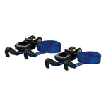 CURT 83020 1-Inch x 16-Foot Blue Nylon Ratchet Straps, 2,200 lbs. Break Strength, 2-Pack