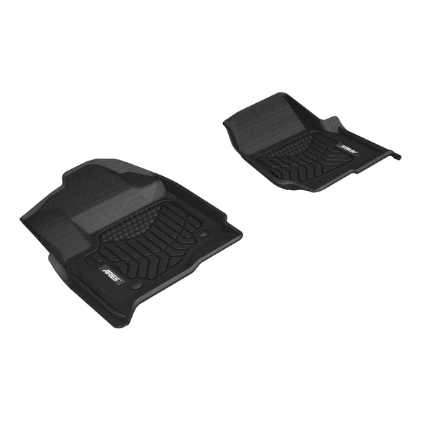 ARIES FR10711809 StyleGuard XD Black Custom Floor Liners, Select Ford F-250, F-350, F-450 Super Duty Crew Cab, 1st Row Only