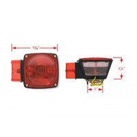 Left Side Square Stop/Turn/Tail Light with License Light